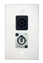 White PROCRAFT SPL-2X-WH-VAR 1 Gang Stainless Pro Audio Installation Wall Plate Loaded, Made in the USA