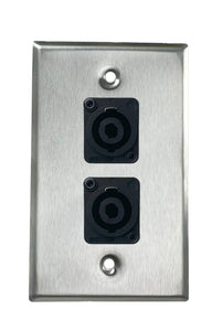 Stainless PROCRAFT SPL-2X-ST-VAR 1 Gang Stainless Pro Audio Installation Wall Plate Loaded, Made in the USA