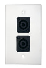 White PROCRAFT SPL-2X-WH-VAR 1 Gang Stainless Pro Audio Installation Wall Plate Loaded, Made in the USA