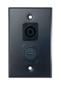 Black PROCRAFT SPL-2X-BK-VAR 1 Gang Stainless Pro Audio Installation Wall Plate Loaded, Made in the USA