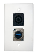 White PROCRAFT SPL-2X-WH-VAR 1 Gang Stainless Pro Audio Installation Wall Plate Loaded, Made in the USA