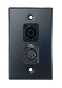 Black PROCRAFT SPL-2X-BK-VAR 1 Gang Stainless Pro Audio Installation Wall Plate Loaded, Made in the USA