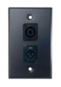 Black PROCRAFT SPL-2X-BK-VAR 1 Gang Stainless Pro Audio Installation Wall Plate Loaded, Made in the USA