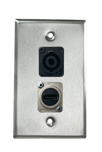 Stainless PROCRAFT SPL-2X-ST-VAR 1 Gang Stainless Pro Audio Installation Wall Plate Loaded, Made in the USA