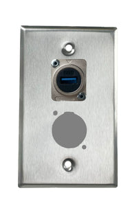 Stainless PROCRAFT SPL-2X-ST-VAR 1 Gang Stainless Pro Audio Installation Wall Plate Loaded, Made in the USA