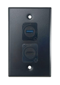 Black PROCRAFT SPL-2X-BK-VAR 1 Gang Stainless Pro Audio Installation Wall Plate Loaded, Made in the USA