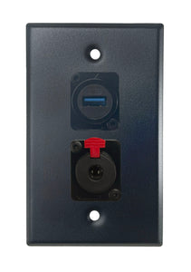 Black PROCRAFT SPL-2X-BK-VAR 1 Gang Stainless Pro Audio Installation Wall Plate Loaded, Made in the USA