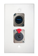 White PROCRAFT SPL-2X-WH-VAR 1 Gang Stainless Pro Audio Installation Wall Plate Loaded, Made in the USA