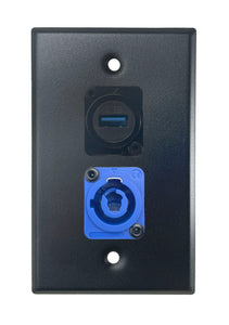 Black PROCRAFT SPL-2X-BK-VAR 1 Gang Stainless Pro Audio Installation Wall Plate Loaded, Made in the USA