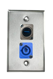 Stainless PROCRAFT SPL-2X-ST-VAR 1 Gang Stainless Pro Audio Installation Wall Plate Loaded, Made in the USA