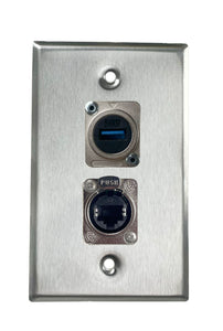 Stainless PROCRAFT SPL-2X-ST-VAR 1 Gang Stainless Pro Audio Installation Wall Plate Loaded, Made in the USA