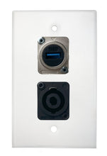 White PROCRAFT SPL-2X-WH-VAR 1 Gang Stainless Pro Audio Installation Wall Plate Loaded, Made in the USA