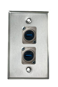 Stainless PROCRAFT SPL-2X-ST-VAR 1 Gang Stainless Pro Audio Installation Wall Plate Loaded, Made in the USA