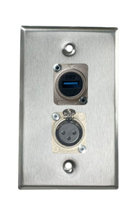 Stainless PROCRAFT SPL-2X-ST-VAR 1 Gang Stainless Pro Audio Installation Wall Plate Loaded, Made in the USA