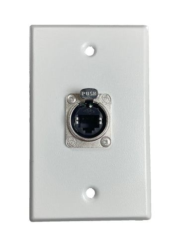 PROCRAFT SPL-1RJ45-WH 1 Gang White Wall Plate Loaded w/ 1) ProCraft RJ45 Feed/Pass Thru