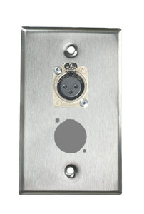 Stainless PROCRAFT SPL-2X-ST-VAR 1 Gang Stainless Pro Audio Installation Wall Plate Loaded, Made in the USA