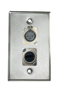Stainless PROCRAFT SPL-2X-ST-VAR 1 Gang Stainless Pro Audio Installation Wall Plate Loaded, Made in the USA