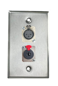 Stainless PROCRAFT SPL-2X-ST-VAR 1 Gang Stainless Pro Audio Installation Wall Plate Loaded, Made in the USA