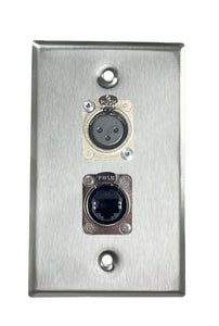 Stainless PROCRAFT SPL-2X-ST-VAR 1 Gang Stainless Pro Audio Installation Wall Plate Loaded, Made in the USA