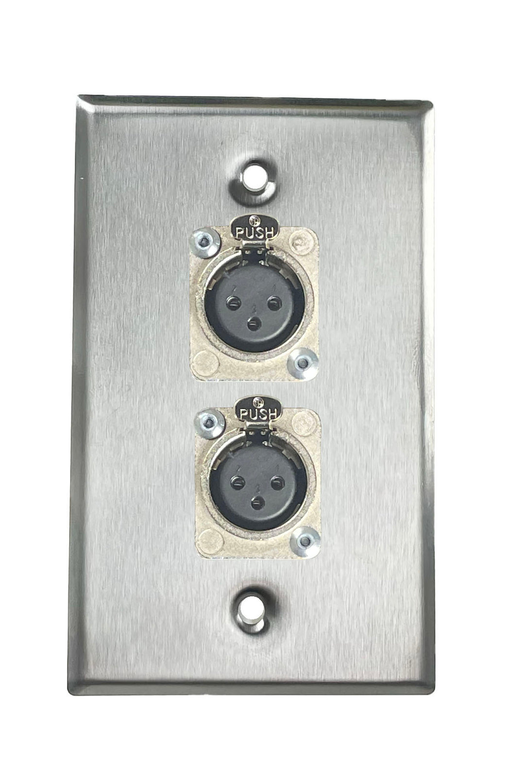 Stainless PROCRAFT SPL-2X-ST-VAR 1 Gang Stainless Pro Audio Installation Wall Plate Loaded, Made in the USA