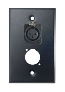Black PROCRAFT SPL-2X-BK-VAR 1 Gang Stainless Pro Audio Installation Wall Plate Loaded, Made in the USA
