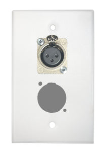 White PROCRAFT SPL-2X-WH-VAR 1 Gang Stainless Pro Audio Installation Wall Plate Loaded, Made in the USA