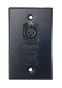 Black PROCRAFT SPL-2X-BK-VAR 1 Gang Stainless Pro Audio Installation Wall Plate Loaded, Made in the USA