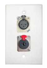 White PROCRAFT SPL-2X-WH-VAR 1 Gang Stainless Pro Audio Installation Wall Plate Loaded, Made in the USA