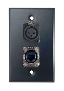 Black PROCRAFT SPL-2X-BK-VAR 1 Gang Stainless Pro Audio Installation Wall Plate Loaded, Made in the USA