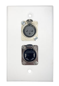 White PROCRAFT SPL-2X-WH-VAR 1 Gang Stainless Pro Audio Installation Wall Plate Loaded, Made in the USA