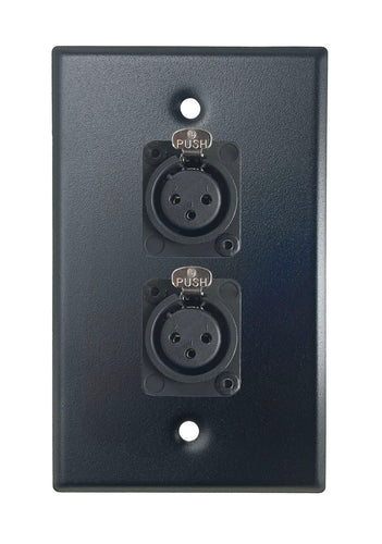 Black PROCRAFT SPL-2X-BK-VAR 1 Gang Stainless Pro Audio Installation Wall Plate Loaded, Made in the USA