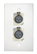 White PROCRAFT SPL-2X-WH-VAR 1 Gang Stainless Pro Audio Installation Wall Plate Loaded, Made in the USA