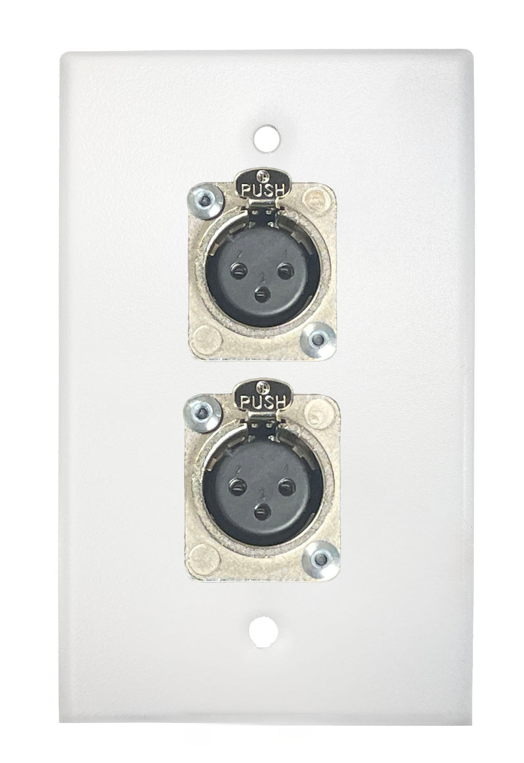 White PROCRAFT SPL-2X-WH-VAR 1 Gang Stainless Pro Audio Installation Wall Plate Loaded, Made in the USA