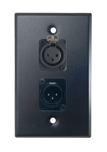 Black PROCRAFT SPL-2X-BK-VAR 1 Gang Stainless Pro Audio Installation Wall Plate Loaded, Made in the USA