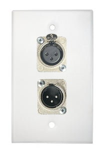White PROCRAFT SPL-2X-WH-VAR 1 Gang Stainless Pro Audio Installation Wall Plate Loaded, Made in the USA