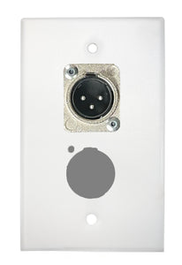 White PROCRAFT SPL-2X-WH-VAR 1 Gang Stainless Pro Audio Installation Wall Plate Loaded, Made in the USA