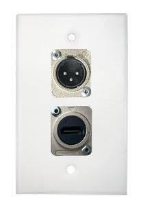 White PROCRAFT SPL-2X-WH-VAR 1 Gang Stainless Pro Audio Installation Wall Plate Loaded, Made in the USA