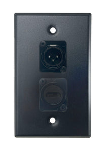 Black PROCRAFT SPL-2X-BK-VAR 1 Gang Stainless Pro Audio Installation Wall Plate Loaded, Made in the USA