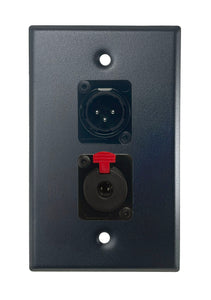 Black PROCRAFT SPL-2X-BK-VAR 1 Gang Stainless Pro Audio Installation Wall Plate Loaded, Made in the USA