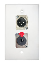White PROCRAFT SPL-2X-WH-VAR 1 Gang Stainless Pro Audio Installation Wall Plate Loaded, Made in the USA