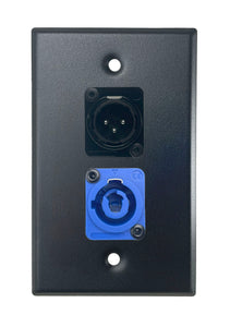 Black PROCRAFT SPL-2X-BK-VAR 1 Gang Stainless Pro Audio Installation Wall Plate Loaded, Made in the USA