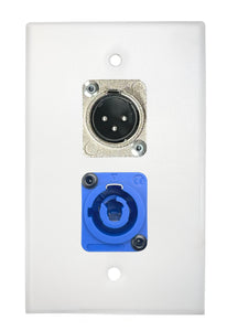 White PROCRAFT SPL-2X-WH-VAR 1 Gang Stainless Pro Audio Installation Wall Plate Loaded, Made in the USA