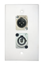 White PROCRAFT SPL-2X-WH-VAR 1 Gang Stainless Pro Audio Installation Wall Plate Loaded, Made in the USA