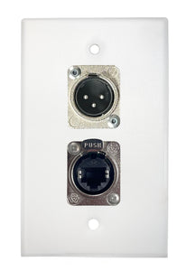 White PROCRAFT SPL-2X-WH-VAR 1 Gang Stainless Pro Audio Installation Wall Plate Loaded, Made in the USA