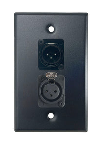 Black PROCRAFT SPL-2X-BK-VAR 1 Gang Stainless Pro Audio Installation Wall Plate Loaded, Made in the USA