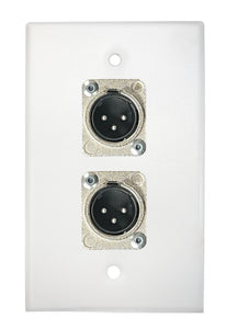 White PROCRAFT SPL-2X-WH-VAR 1 Gang Stainless Pro Audio Installation Wall Plate Loaded, Made in the USA
