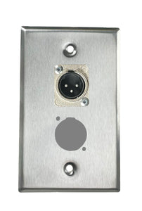 Stainless PROCRAFT SPL-2X-ST-VAR 1 Gang Stainless Pro Audio Installation Wall Plate Loaded, Made in the USA