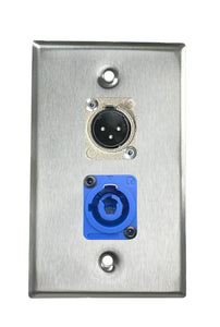 Stainless PROCRAFT SPL-2X-ST-VAR 1 Gang Stainless Pro Audio Installation Wall Plate Loaded, Made in the USA