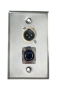Stainless PROCRAFT SPL-2X-ST-VAR 1 Gang Stainless Pro Audio Installation Wall Plate Loaded, Made in the USA