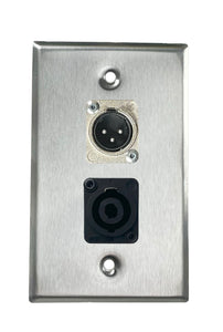 Stainless PROCRAFT SPL-2X-ST-VAR 1 Gang Stainless Pro Audio Installation Wall Plate Loaded, Made in the USA